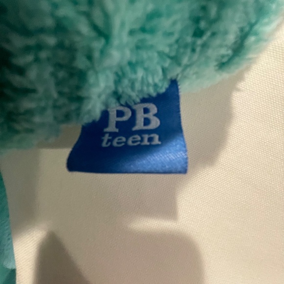 Pottery Barn Teen Sherpa Robe, Teal, One Size, Cozy - Picture 6 of 8
